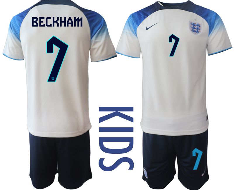 Youth 2022 World Cup National Team England home white #7 Soccer Jersey